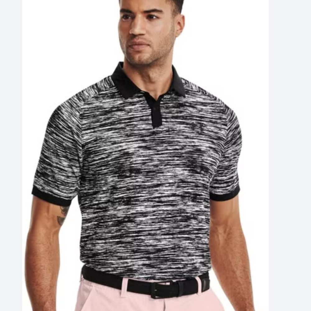 Under Armour Ico-Chill Black & Gray Golf Polo Shirt